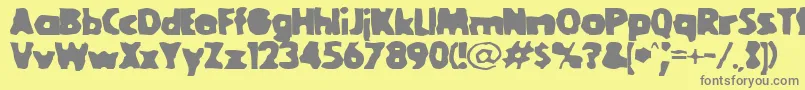 GOOLBL  -fontti – harmaat kirjasimet keltaisella taustalla