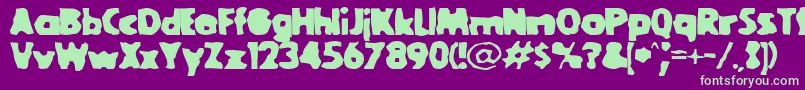 GOOLBL  -fontti – vihreät fontit violetilla taustalla