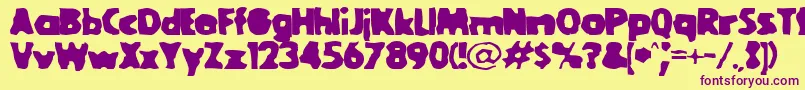 GOOLBL  -fontti – violetit fontit keltaisella taustalla