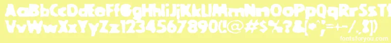GOOLBL  -fontti – valkoiset fontit keltaisella taustalla