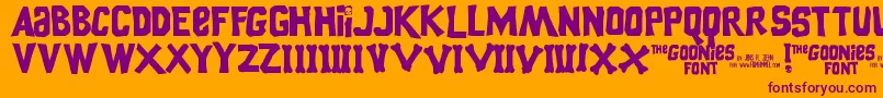 Goonies Font – Purple Fonts on Orange Background