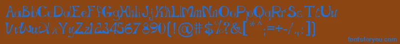 Gopnai   Regular Font – Blue Fonts on Brown Background