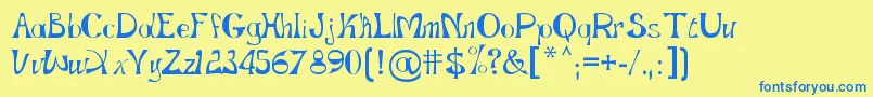 Gopnai   Regular Font – Blue Fonts on Yellow Background