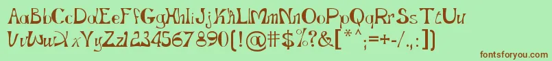 Gopnai   Regular Font – Brown Fonts on Green Background