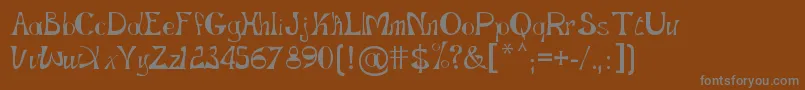 Gopnai   Regular-fontti – harmaat kirjasimet ruskealla taustalla