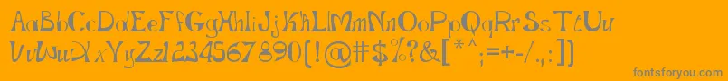 Gopnai   Regular-Schriftart – Graue Schriften auf orangefarbenem Hintergrund