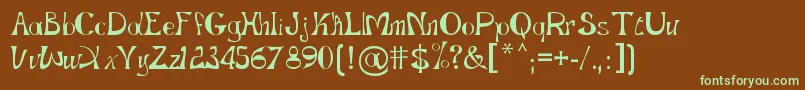 Шрифт Gopnai   Regular – зелёные шрифты на коричневом фоне