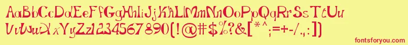 Gopnai   Regular-Schriftart – Rote Schriften auf gelbem Hintergrund