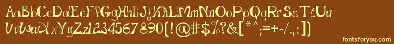 Gopnai   Regular-fontti – keltaiset fontit ruskealla taustalla