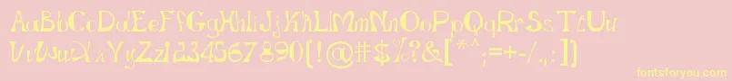 Gopnai   Regular-Schriftart – Gelbe Schriften auf rosa Hintergrund