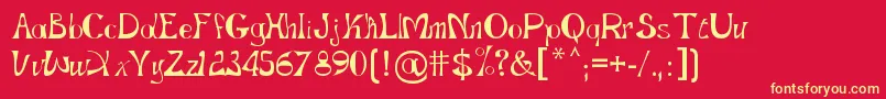 フォントGopnai   Regular – 黄色の文字、赤い背景