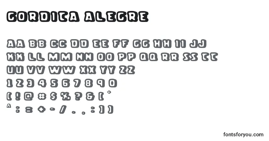 Fuente Gordita Alegre - alfabeto, números, caracteres especiales