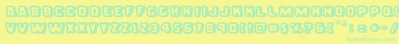Gordita Alegre Font – Green Fonts on Yellow Background
