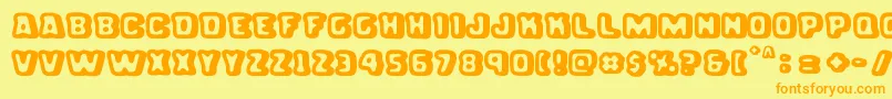 Gordita Alegre Font – Orange Fonts on Yellow Background