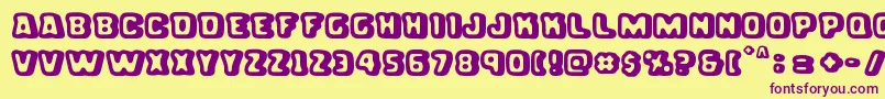 Gordita Alegre Font – Purple Fonts on Yellow Background