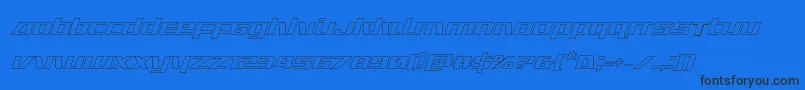 Шрифт Ultramarinesoutital – чёрные шрифты на синем фоне