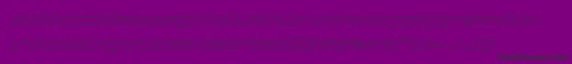 Ultramarinesoutital-Schriftart – Schwarze Schriften auf violettem Hintergrund