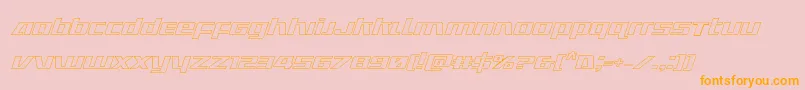 Ultramarinesoutital-Schriftart – Orangefarbene Schriften auf rosa Hintergrund