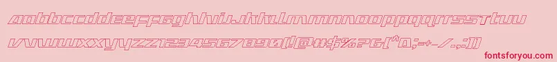 Ultramarinesoutital-Schriftart – Rote Schriften auf rosa Hintergrund