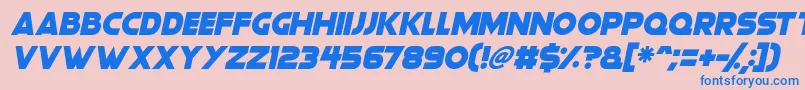 Fonte Gorgeous Grafix Italic – fontes azuis em um fundo rosa