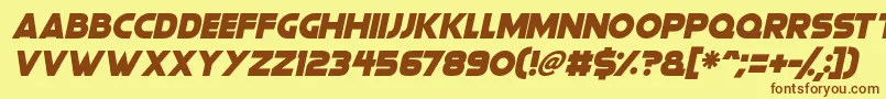 Czcionka Gorgeous Grafix Italic – brązowe czcionki na żółtym tle