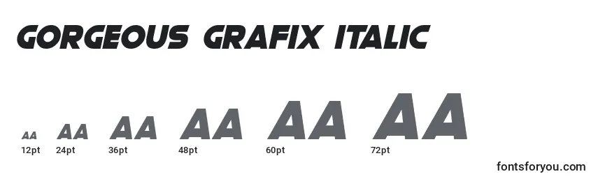 Tamanhos de fonte Gorgeous Grafix Italic