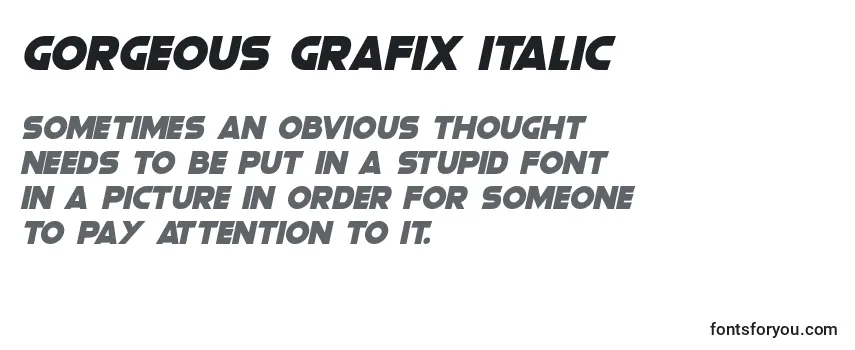 Przegląd czcionki Gorgeous Grafix Italic