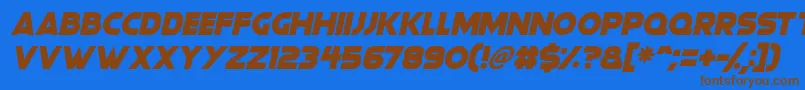 Gorgeous Grafix Italic Font – Brown Fonts on Blue Background