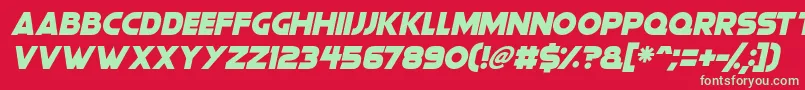 Czcionka Gorgeous Grafix Italic – zielone czcionki na czerwonym tle