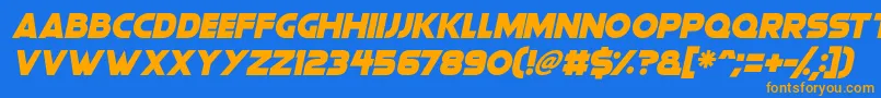 Gorgeous Grafix Italic Font – Orange Fonts on Blue Background