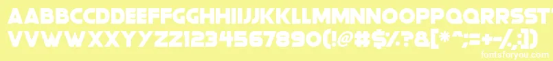 フォントGorgeous Grafix – 黄色い背景に白い文字