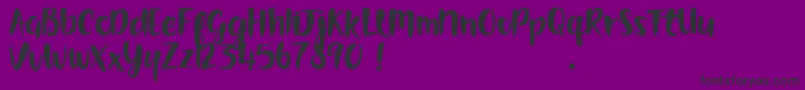 フォントGorgeouslyWorld DEMO – 紫の背景に黒い文字