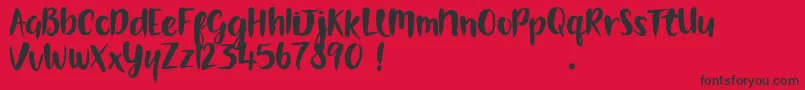 GorgeouslyWorld DEMO Font – Black Fonts on Red Background