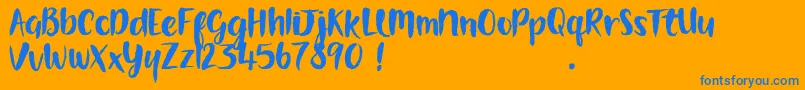 GorgeouslyWorld DEMO Font – Blue Fonts on Orange Background