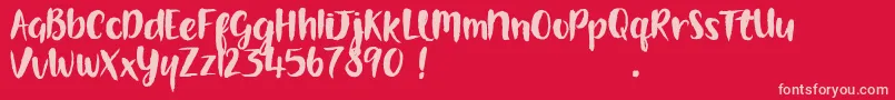 GorgeouslyWorld DEMO Font – Pink Fonts on Red Background