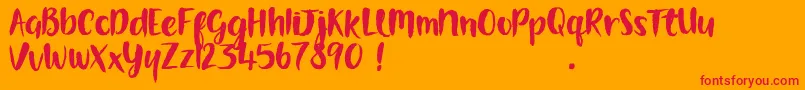 GorgeouslyWorld DEMO Font – Red Fonts on Orange Background