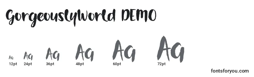 GorgeouslyWorld DEMO Font Sizes