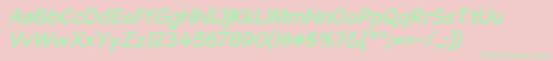 GosmickSansBoldObliqueフォントについての詳細 フォントGosmickSansBoldOblique – ピンクの背景に緑の文字