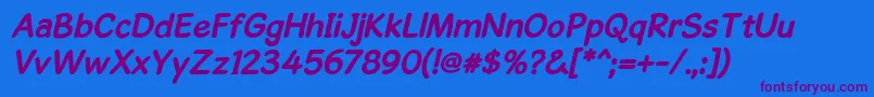 GosmickSansBoldObliqueフォントについての詳細 フォントGosmickSansBoldOblique – 紫色のフォント、青い背景