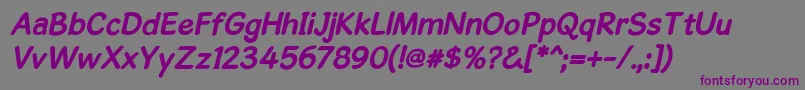 GosmickSansBoldOblique Font – Purple Fonts on Gray Background