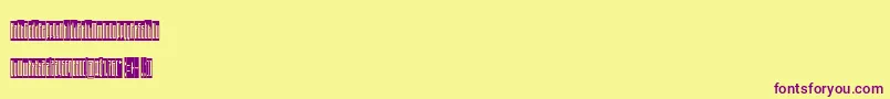 Fonte HauptbahnhofReverse – fontes roxas em um fundo amarelo