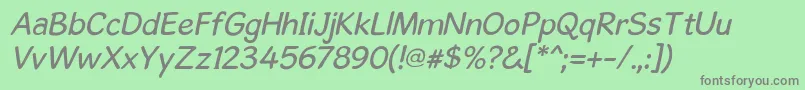 GosmickSansOblique Font – Gray Fonts on Green Background