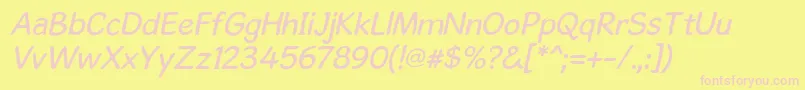 GosmickSansOblique Font – Pink Fonts on Yellow Background