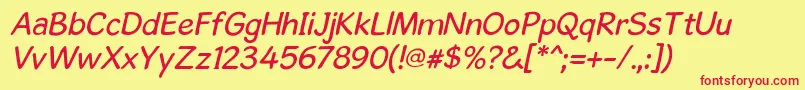 GosmickSansOblique Font – Red Fonts on Yellow Background