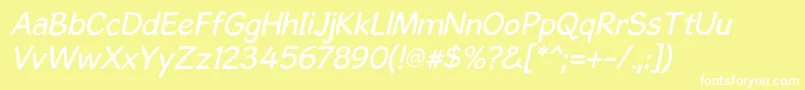 GosmickSansOblique Font – White Fonts on Yellow Background
