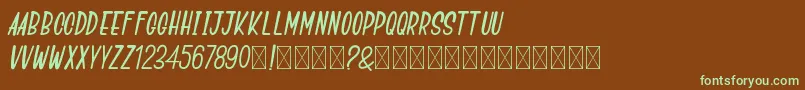GoSpeeds-fontti – vihreät fontit ruskealla taustalla