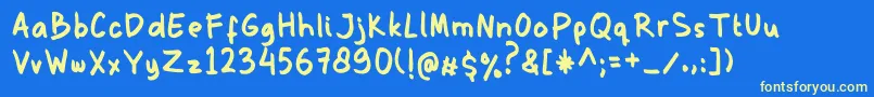 Gosrokan Font – Yellow Fonts on Blue Background