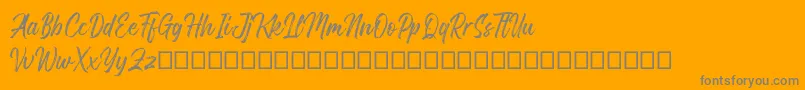 Gosthel-Schriftart – Graue Schriften auf orangefarbenem Hintergrund