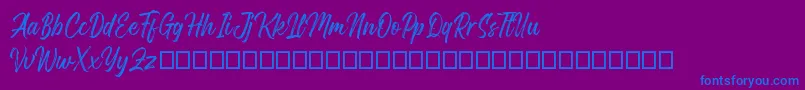 Gosthel Font – Blue Fonts on Purple Background