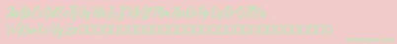 Gosthel Font – Green Fonts on Pink Background